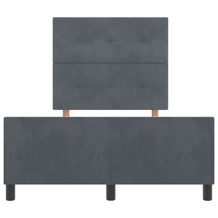 Pat cu arcuri cu headboard Gri închis 120 x 190 cm Catifea - WALTI WALTI