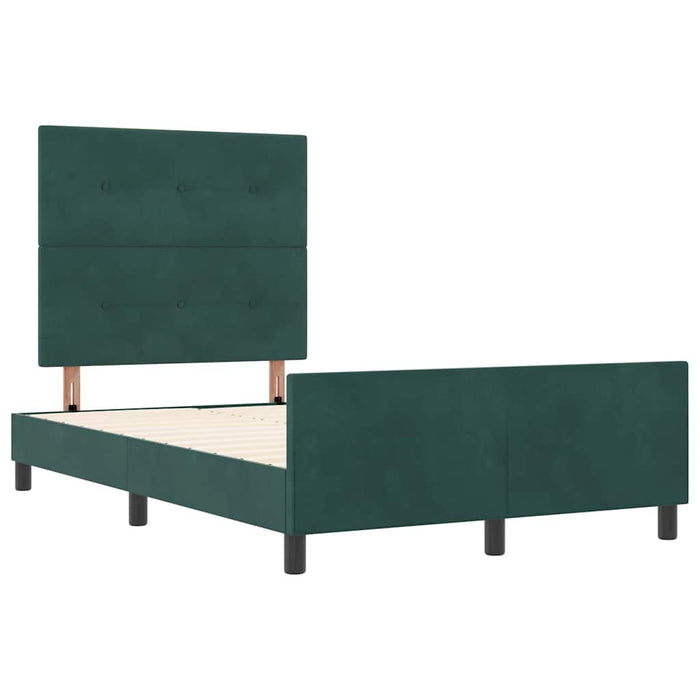 Pat cu arcuri cu headboard Verde închis 120 x 190 cm Catifea - WALTI WALTI