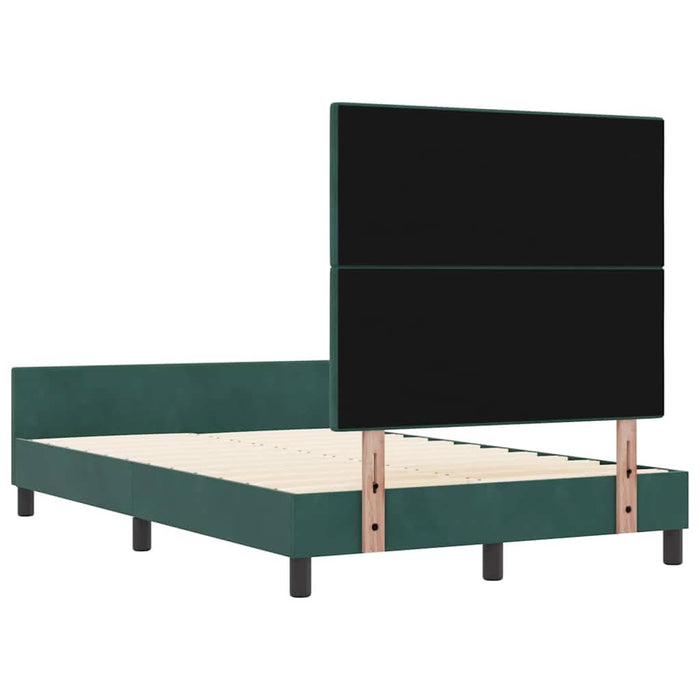 Pat cu arcuri cu headboard Verde închis 120 x 190 cm Catifea - WALTI WALTI