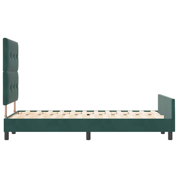 Pat cu arcuri cu headboard Verde închis 120 x 190 cm Catifea - WALTI WALTI