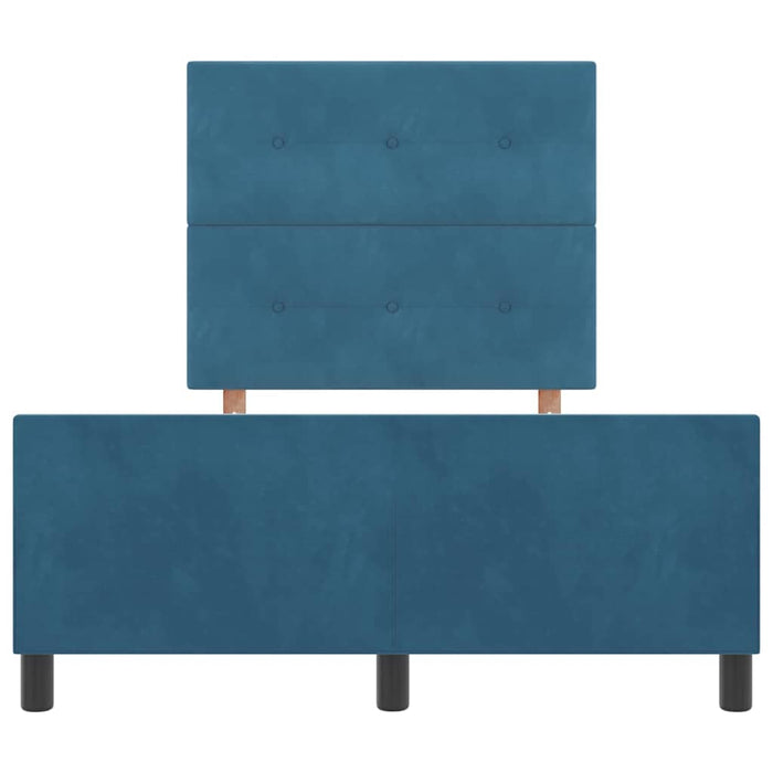 Pat cu arcuri cu headboard Albastru închis 120 x 190 cm Catifea - WALTI WALTI
