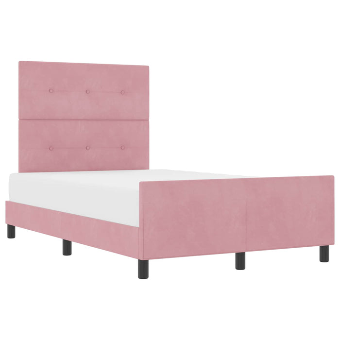 Pat cu arcuri cu headboard Roz 120 x 190 cm Catifea - WALTI WALTI