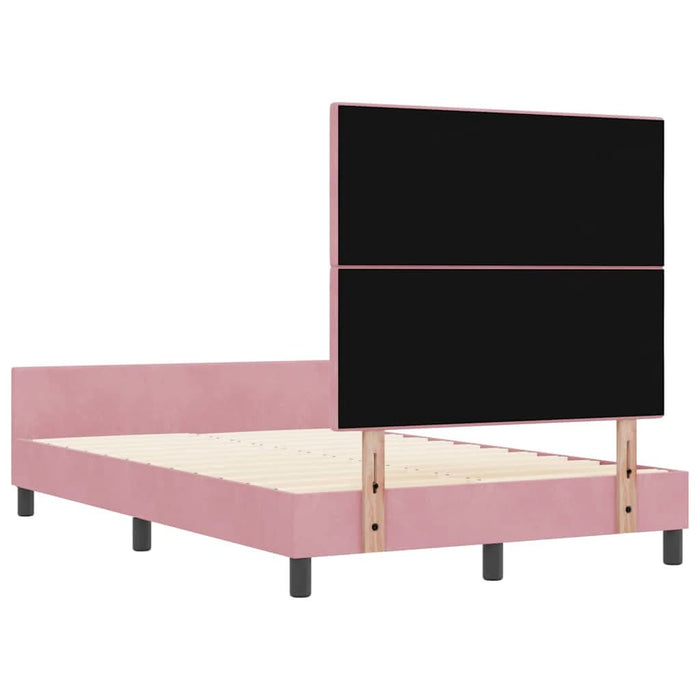 Pat cu arcuri cu headboard Roz 120 x 190 cm Catifea - WALTI WALTI