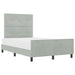 Pat cu arcuri cu headboard Gri deschis 120 x 200 cm Catifea - WALTI WALTI