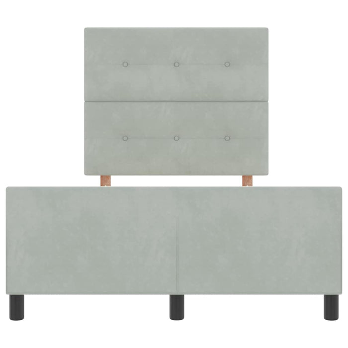 Pat cu arcuri cu headboard Gri deschis 120 x 200 cm Catifea - WALTI WALTI