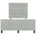 Pat cu arcuri cu headboard Gri deschis 120 x 200 cm Catifea - WALTI WALTI
