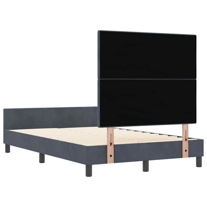 Pat cu arcuri cu headboard Gri închis 120 x 200 cm Catifea - WALTI WALTI