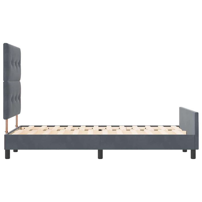 Pat cu arcuri cu headboard Gri închis 120 x 200 cm Catifea - WALTI WALTI