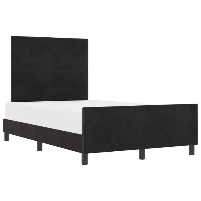 Pat cu arcuri cu headboard Negru 120 x 200 cm Catifea - WALTI WALTI