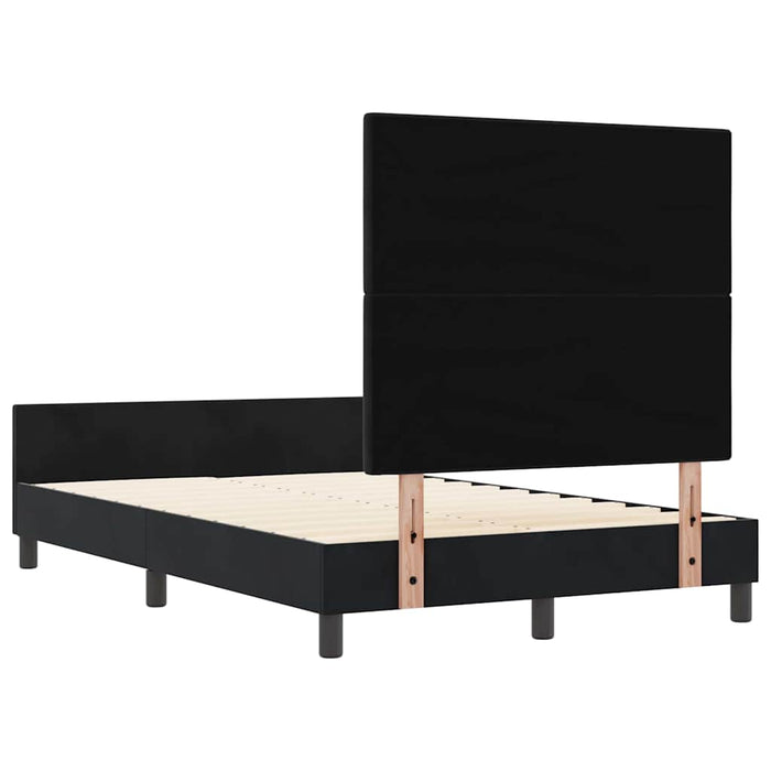 Pat cu arcuri cu headboard Negru 120 x 200 cm Catifea - WALTI WALTI