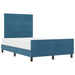 Pat cu arcuri cu headboard Albastru închis 120 x 200 cm Catifea - WALTI WALTI