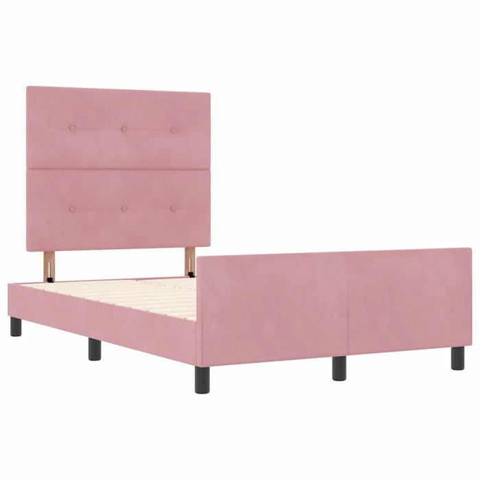 Pat cu arcuri cu headboard Roz 120 x 200 cm Catifea - WALTI WALTI