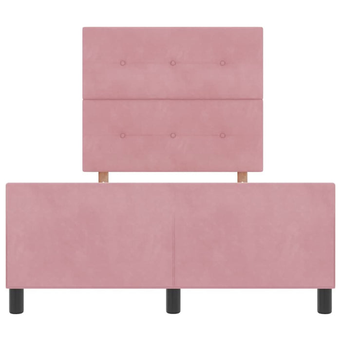 Pat cu arcuri cu headboard Roz 120 x 200 cm Catifea - WALTI WALTI