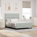 Pat cu arcuri cu headboard Gri deschis 140 x 190 cm Catifea - WALTI WALTI