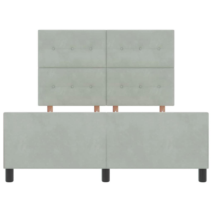 Pat cu arcuri cu headboard Gri deschis 140 x 190 cm Catifea - WALTI WALTI