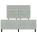 Pat cu arcuri cu headboard Gri deschis 140 x 190 cm Catifea - WALTI WALTI