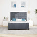 Pat cu arcuri cu headboard Gri închis 140 x 190 cm Catifea - WALTI WALTI