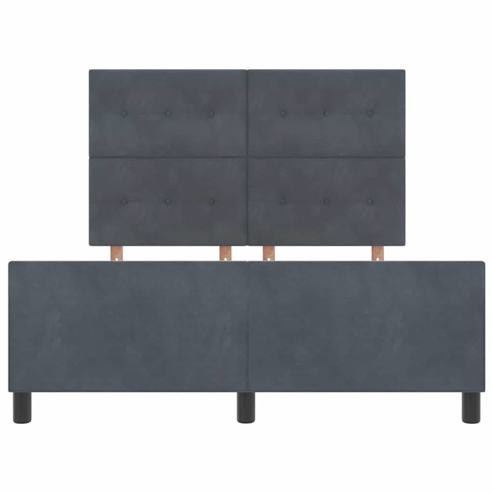 Pat cu arcuri cu headboard Gri închis 140 x 190 cm Catifea - WALTI WALTI