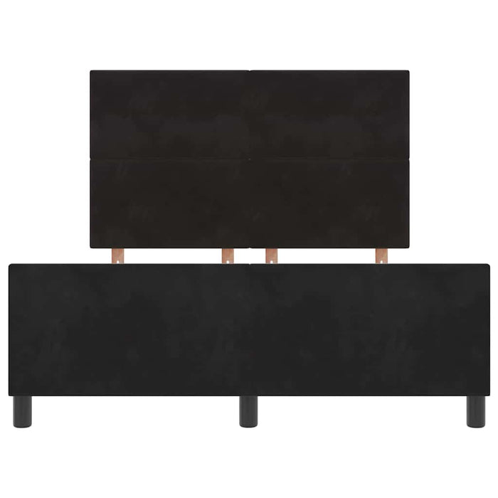 Pat cu arcuri cu headboard Negru 140 x 190 cm Catifea - WALTI WALTI