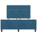 Pat cu arcuri cu headboard Albastru închis 140 x 190 cm Catifea - WALTI WALTI