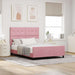 Pat cu arcuri cu headboard Roz 140 x 190 cm Catifea - WALTI WALTI