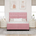 Pat cu arcuri cu headboard Roz 140 x 200 cm Catifea - WALTI WALTI