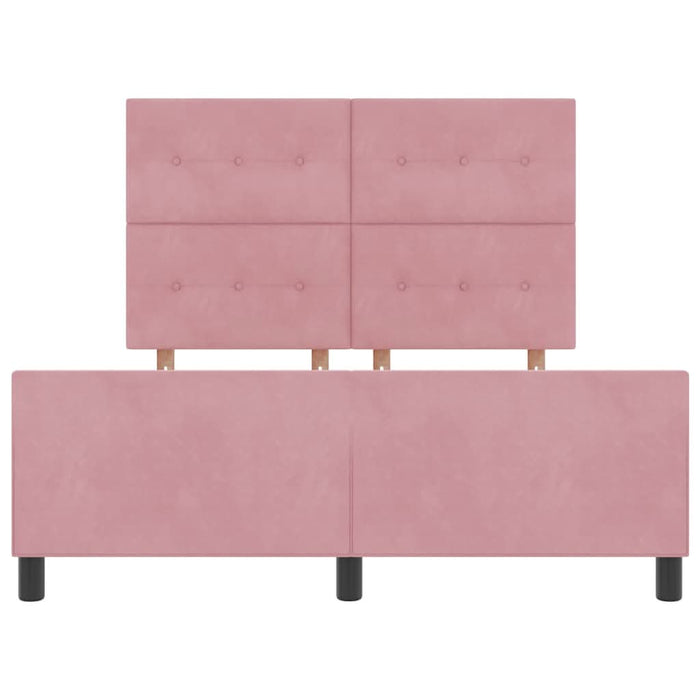 Pat cu arcuri cu headboard Roz 140 x 200 cm Catifea - WALTI WALTI