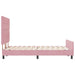 Pat cu arcuri cu headboard Roz 140 x 200 cm Catifea - WALTI WALTI