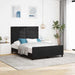 Pat cu arcuri cu headboard Negru 160 x 200 cm Catifea - WALTI WALTI