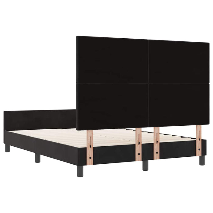 Pat cu arcuri cu headboard Negru 160 x 200 cm Catifea - WALTI WALTI