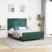 Pat cu arcuri cu headboard Verde închis 160 x 200 cm Catifea - WALTI WALTI