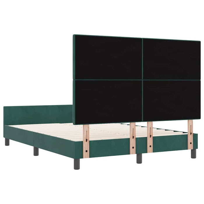 Pat cu arcuri cu headboard Verde închis 160 x 200 cm Catifea - WALTI WALTI
