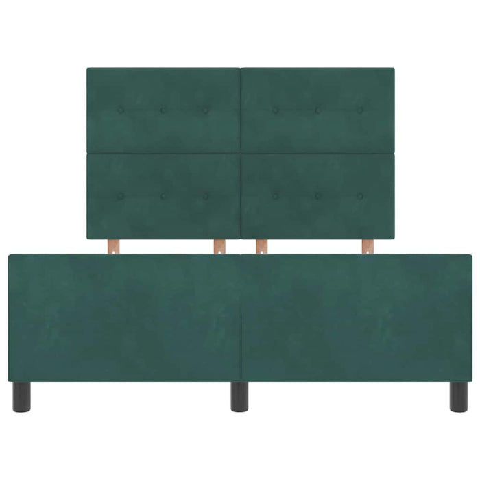 Pat cu arcuri cu headboard Verde închis 160 x 200 cm Catifea - WALTI WALTI
