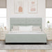 Pat cu arcuri cu headboard Gri deschis 180 x 200 cm Catifea - WALTI WALTI