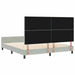 Pat cu arcuri cu headboard Gri deschis 180 x 200 cm Catifea - WALTI WALTI