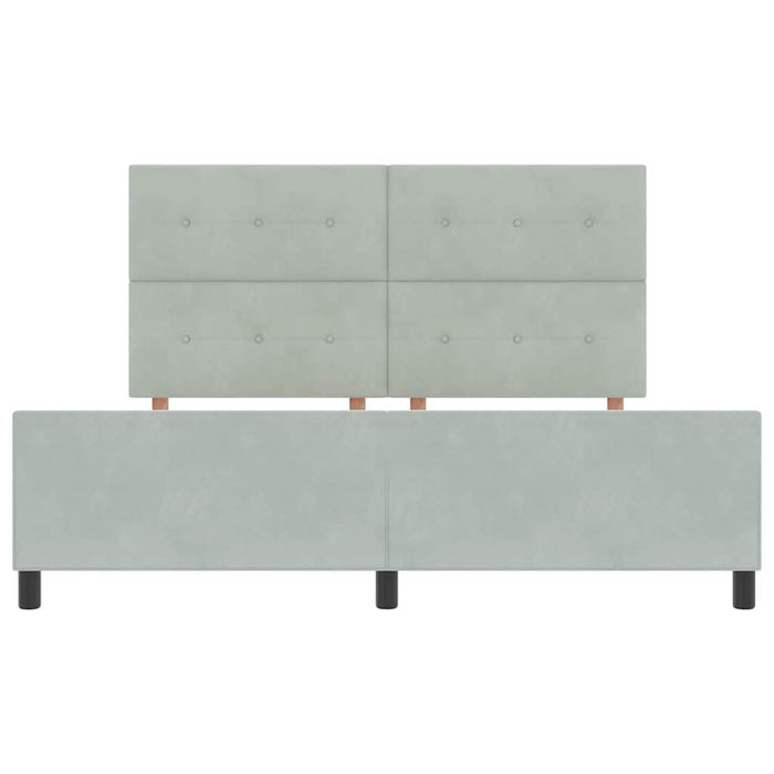 Pat cu arcuri cu headboard Gri deschis 180 x 200 cm Catifea - WALTI WALTI
