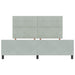 Pat cu arcuri cu headboard Gri deschis 180 x 200 cm Catifea - WALTI WALTI