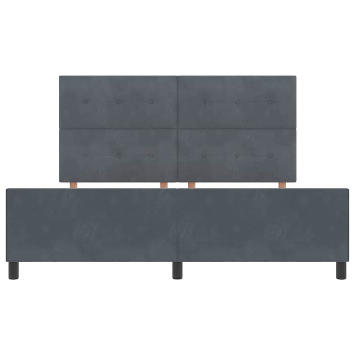 Pat cu arcuri cu headboard Gri închis 180 x 200 cm Catifea - WALTI WALTI