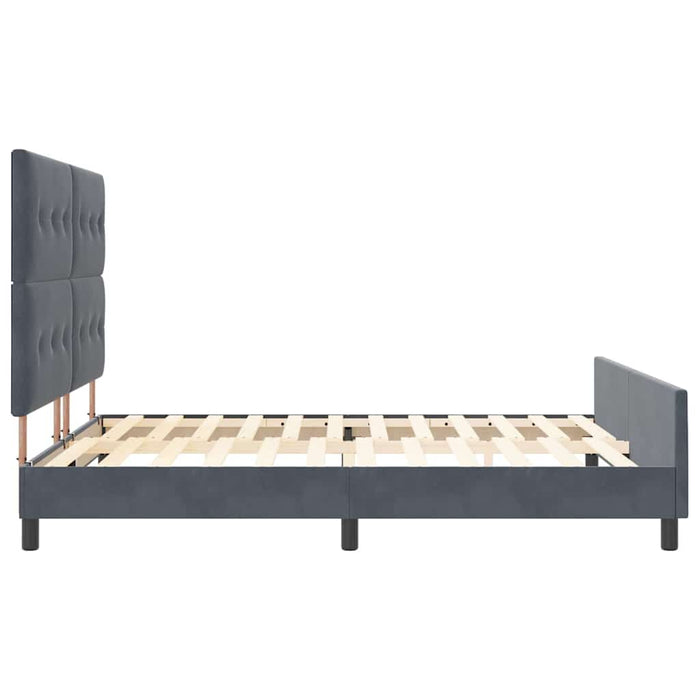 Pat cu arcuri cu headboard Gri închis 180 x 200 cm Catifea - WALTI WALTI