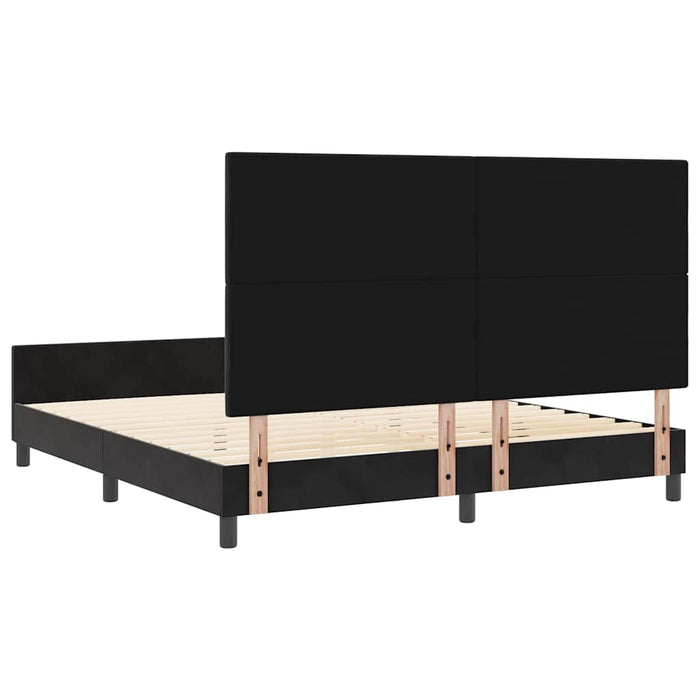 Pat cu arcuri cu headboard Negru 180 x 200 cm Catifea - WALTI WALTI