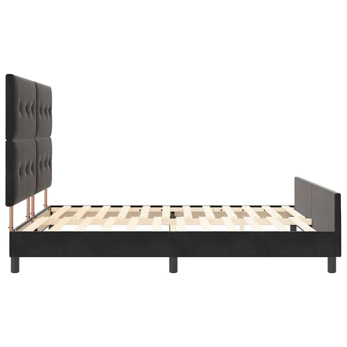 Pat cu arcuri cu headboard Negru 180 x 200 cm Catifea - WALTI WALTI