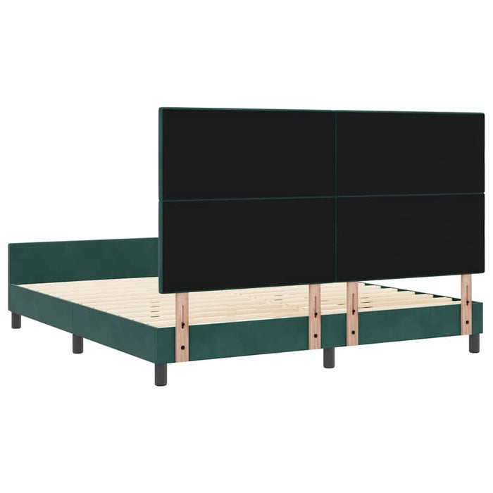 Pat cu arcuri cu headboard Verde închis 180 x 200 cm Catifea - WALTI WALTI