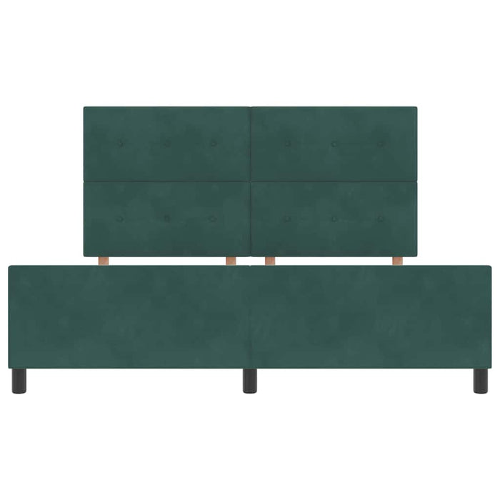 Pat cu arcuri cu headboard Verde închis 180 x 200 cm Catifea - WALTI WALTI
