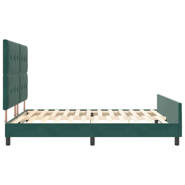 Pat cu arcuri cu headboard Verde închis 180 x 200 cm Catifea - WALTI WALTI
