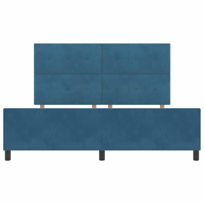 Pat cu arcuri cu headboard Albastru închis 180 x 200 cm Catifea - WALTI WALTI
