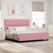 Pat cu arcuri cu headboard Roz 180 x 200 cm Catifea - WALTI WALTI