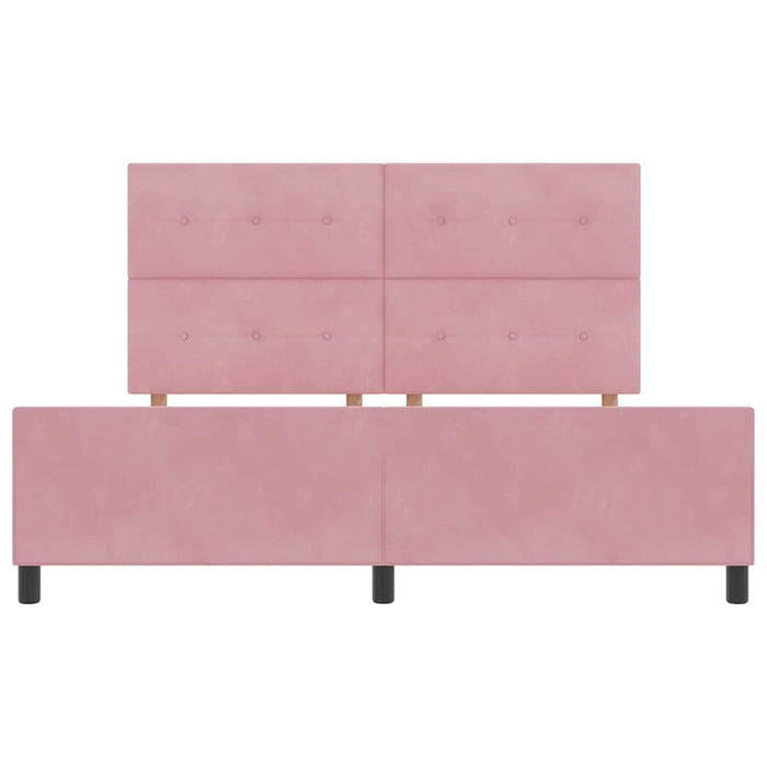 Pat cu arcuri cu headboard Roz 180 x 200 cm Catifea - WALTI WALTI