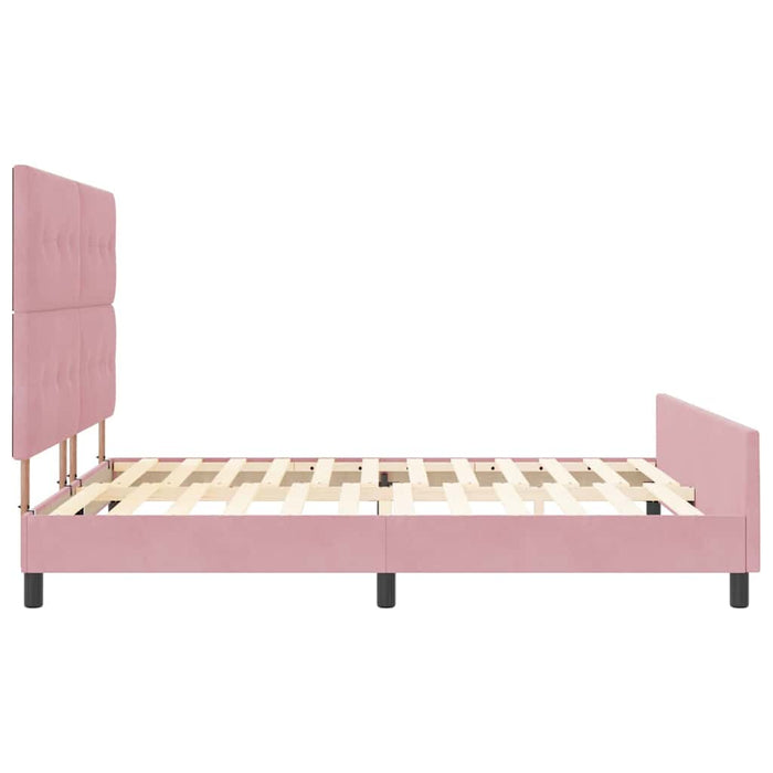 Pat cu arcuri cu headboard Roz 180 x 200 cm Catifea - WALTI WALTI