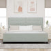 Pat cu arcuri cu headboard Gri deschis 200 x 200 cm Catifea - WALTI WALTI