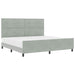 Pat cu arcuri cu headboard Gri deschis 200 x 200 cm Catifea - WALTI WALTI